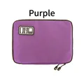 Custodia viola portatile per accessori elettronici e cavi USB con doppia cerniera lampo - Viola