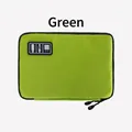 Custodia portatile verde per accessori digitali come cavi USB e caricabatterie con doppia zip - Verde
