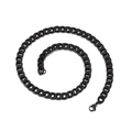 Collana da uomo a catena cubana in acciaio inossidabile nero con chiusura a moschettone - Nero (55cm*1cm)