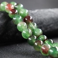 10mm colorful round agate beads in green and reddish-brown finish for DIY jewelry - Red Blue Flower