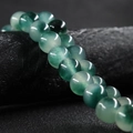 Polished 10mm green variegated agate loose beads for DIY jewelry making and crafts - Cyan Marbled