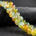 Vibrant 10mm multi-color agate beads strand for DIY jewelry making and round stone accessories - Red and Yellow
