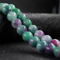 10mm colorful polished jade round beads in green and purple dual-tone for DIY jewelry - Purple & Green