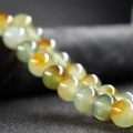 10mm semi-transparent round yellow-green jade stone beads for DIY jewelry making - Edged Oil