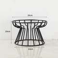 Black metal elevated pet bowl stand featuring a 10cm height and 16cm diameter top design - Black Iron Stand