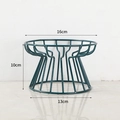 Dark green metal wire bowl stand for elevated ceramic cat bowls 16x10x13cm - Dark Green Iron Stand