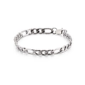 Classic silver stainless steel Figaro chain bracelet for men and women with lobster clasp - Steel Color (KB129864-Z)
