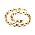 Collar minimalista de acero inoxidable dorado con eslabones ovalados y cierre de mosquetón - 500*11mm(KN107446-Z) / Dorado