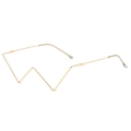 Chic wave-shaped gold metal eyeglass frame without lenses for a trendy fashion look - C01 Gold