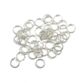 Silver-plated open jump rings for DIY jewelry making and earring assembly - 0.6x3.5mm Single Loop