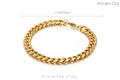 Gouden 8mm roestvrijstalen Cubaanse schakelarmband voor heren met een karabijnsluiting - Gouden Cubaanse Armband (KB130099-Z) / 200mmx8mm