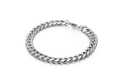 8mm zilveren roestvrijstalen Cubaanse schakelarmband met een gepolijste afwerking en sluiting - Zilveren Cubaanse Armband (KB130100-Z) / 200mmx8mm