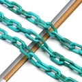 Dettaglio delle maglie della catena per occhiali in acrilico verde acqua marmorizzato - N. 4 (Blu Turchese)