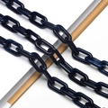 Close-up of deep blue acrylic chain links with measuring ruler for size detail - No.2 (Deep Blue)