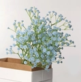 Light blue artificial baby's breath bouquet in a stylish white paper gift bag - Light Blue
