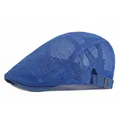Kids breathable blue mesh beret hat with adjustable strap for summer outdoor comfort - Adjustable (52-55cm) / Blue