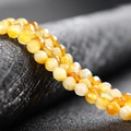 Perline di agata gialla sfaccettata da 4mm per gioielli fai da te con finitura lucida - Bordo Giallo
