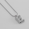 Collana in acciaio inossidabile argento con ciondolo lettera E e catena snake sottile - Lettera E [Acciaio]