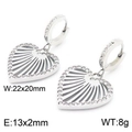 Orecchini a cuore traforati in argento con micro-intarsi e anello da 13x2mm - Orecchini a Cuore Cavo (KE105515-KFC) / Color Acciaio