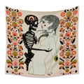 73X95CM/Brushed Fabric / Nude Female Embracing Skeleton (GT330023)
