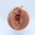 Industrial Barbell Piercing mit rosa Kristall Schmetterling auf Chirurgenstahl Stab - Stil #8 Zierlicher Rosa Schmetterling