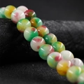 10mm colorful round agate beads strand for DIY jewelry making with vibrant multi-color finish - Patterned Two