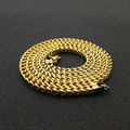 Collana a catena hiphop intrecciata placcata oro lucido con chiusura a moschettone - 4mm*70cm / Oro