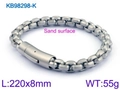 Men's titanium steel chain bracelet with matte sand surface finish and plug buckle - Matte Steel Color Kb98298-k