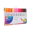 New White-barreled 48-color Soft-tip Watercolor Pens
