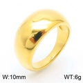 Anello bombato da 10mm in acciaio inossidabile dorato lucido con finitura a specchio - US 6 / Stile Cupola Dorata (KR1088038-K) / Oro
