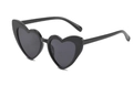 Children's heart-shaped sunglasses in sleek polished black frame with dark UV lenses - Black Frame Black Lens