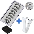 Reusable 5-pair magnetic eyelashes kit with applicator tool and storage box MB2K-5 - MB2K-5 / 5 Pairs Eyelashes + White Clip