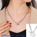 Collana a serpente in acciaio inossidabile argento con chiusura a cuore OT da 600mm - Stile B Acciaio Catena a Serpente Cuore Freccia Chiusura (KN234626-Z)