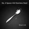 Cucchiaio da dessert in acciaio inox 410 lucido, 14 cm, posate d'argento minimali - Cucchiaio N. 4