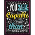 Inspirational chalkboard poster showing 'You are capable of more than you know' text - Capable Of More