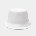 Detailed texture of white terry cloth bucket hat fabric with soft minimalist lighting - M / White