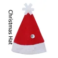 Mini kerstmuts van vilt voor bestek en wijnflessen met sneeuwvlok en glittersteen - 206A Rode Strass Stijl / 1 Stuk