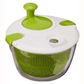 Centrifuga per insalata manuale in plastica verde e bianca per asciugare verdure - Imballaggio in scatola a colori