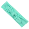 Elastic baby headband with a knotted rabbit ear design in a solid mint green fabric - Mint Green