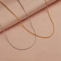 Elegant gold and silver 18k vacuum plated stainless steel chain necklaces on pink fabric - 40+5cm / Rose Gold