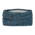 Détail du bandeau en maille avec doublure épaisse en fausse fourrure pour le confort d'hiver - Bleu Marine Beige