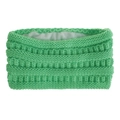 Grasgrünes Strickstirnband für den Winter mit warmem weißem Fleecefutter für Damen - Fluoreszierendes Grün