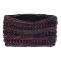 Bandeau d'hiver en tricot avec motif ondulé coloré et doublure en polaire chaude - Orange Violet Noir