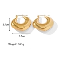 Polierte goldene hohle Herz-Creolen, Maße 2,5 cm mal 3,0 cm, Gewicht 10,1 g - Gold Herzform Hohl (F504)