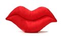 Vibrant red lip-shaped plush pillow made of soft fabric for home decor and office comfort - 20cm / Red