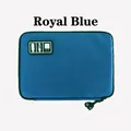 Custodia porta cavi in nylon blu reale con doppia cerniera e logo per accessori digitali - Blu Reale
