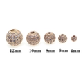 Perline distanziatrici a sfera in zircone oro rosa da 4mm a 12mm per gioielli fai da te - 6mm / Oro rosa