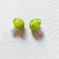 Green glass mushroom bead with white spots for DIY jewelry making and handmade crafts - Fruit Green