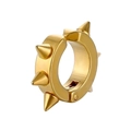 Goldene Punk-Ohrklemme aus Edelstahl mit scharfen Nieten und polierter Metalloberfläche - Gold