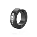 Classic black titanium steel ear clip with five-pointed star pattern and matte finish - Single Star / Black